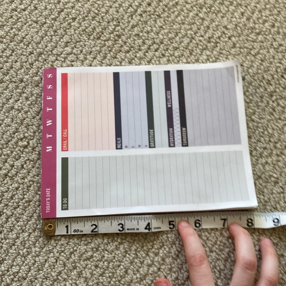 Productivity Pad Organizer Planner Daily Goals Notebook Large 6” by 8”